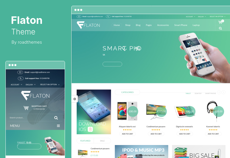 Tema Flaton - Tema de WooCommerce digital receptivo