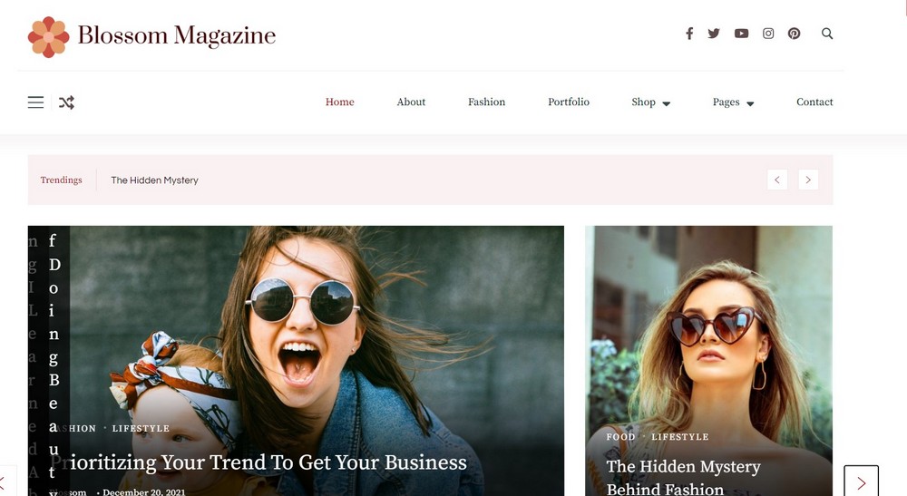 tema de wordpress profesional de la revista blossom