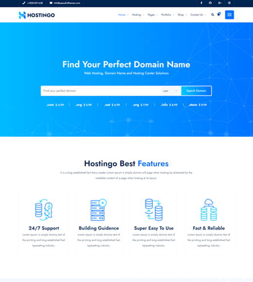 Tema de WordPress para alojamiento web de Hostingo