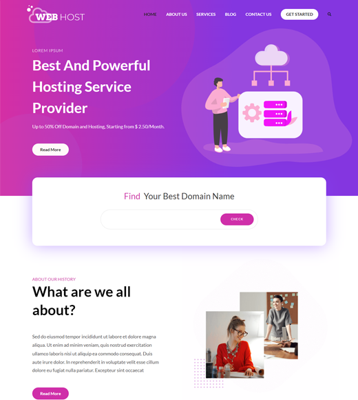 Tema de WordPress para alojamiento web de Zakra