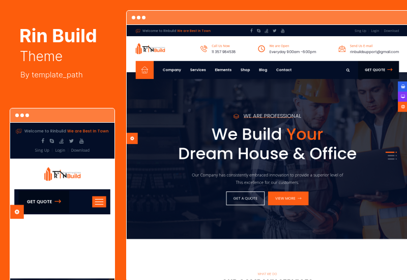 Tema RinBuild - Tema WordPress para empresa de construcción