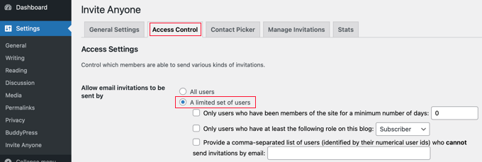邀请任何人插件访问控制 Invite Anyone Plugin Access Control
