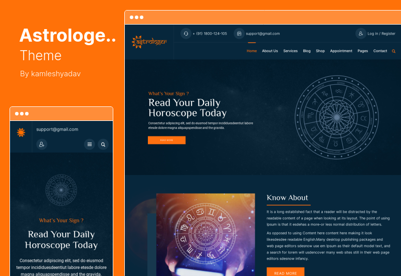 Motyw astrologa - motyw horoskopu i astrologii WordPress