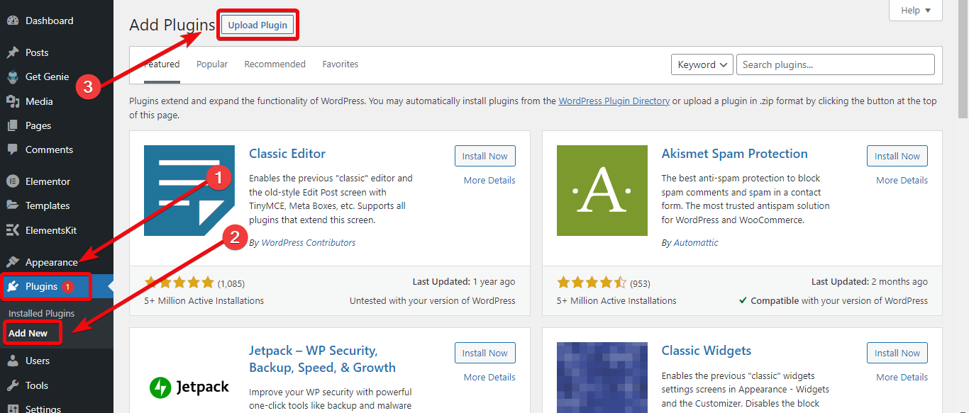 установить плагин таблицы WordPress