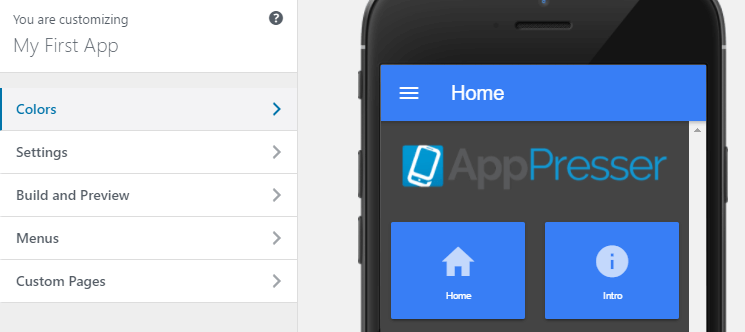 AppPresser 定制器。