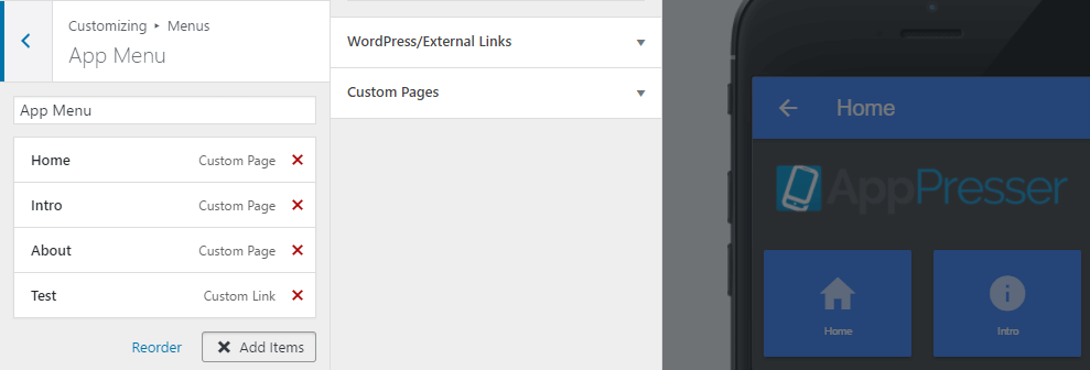 您对新菜单项的选择。