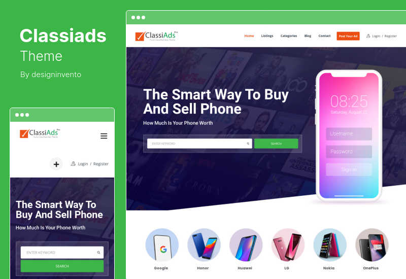 موضوع Classiads - موضوع الإعلانات المبوبة WordPress
