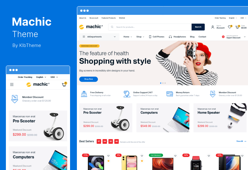 Machic Theme - سمة WooCommerce لمتجر الإلكترونيات
