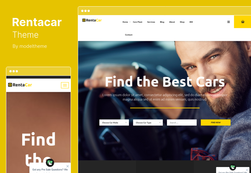 موضوع Rentacar - موضوع وورد لتأجير السيارات