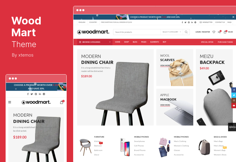 WoodMart Theme - موضوع WooCommerce متعدد الأغراض