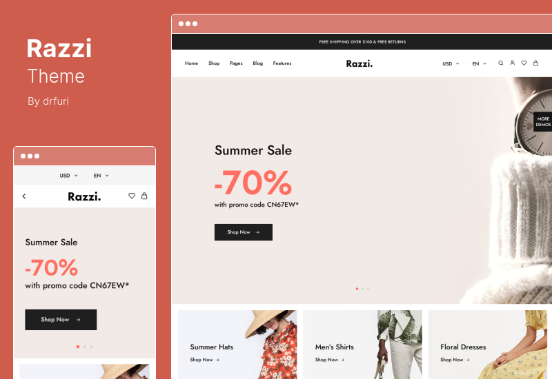 موضوع Razzi - موضوع WooCommerce متعدد الأغراض