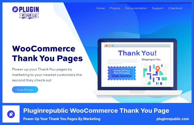 Pluginrepublic WooCommerce Плагин страницы благодарности - Усильте свои страницы благодарности с помощью маркетинга