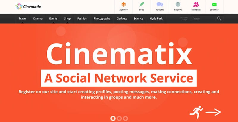 Cinematix BuddyPress-Design