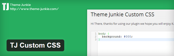 Plugin WordPress CSS personnalisé TJ