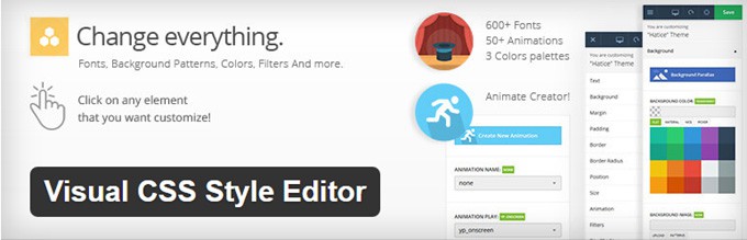Plugin WordPress de l'éditeur de style CSS visuel