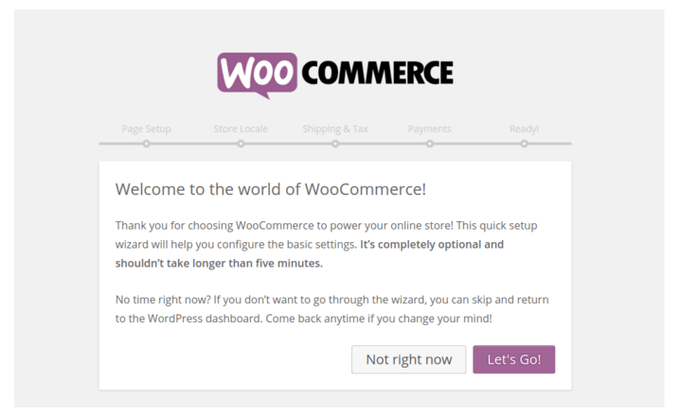 Configurarea paginii WooCommerce