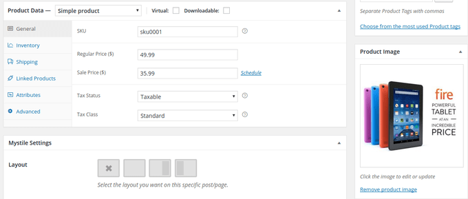 Date și imagini ale produselor WooCommerce