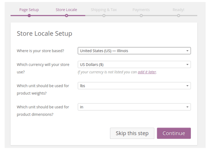 Configurarea locală a magazinului WooCommerce