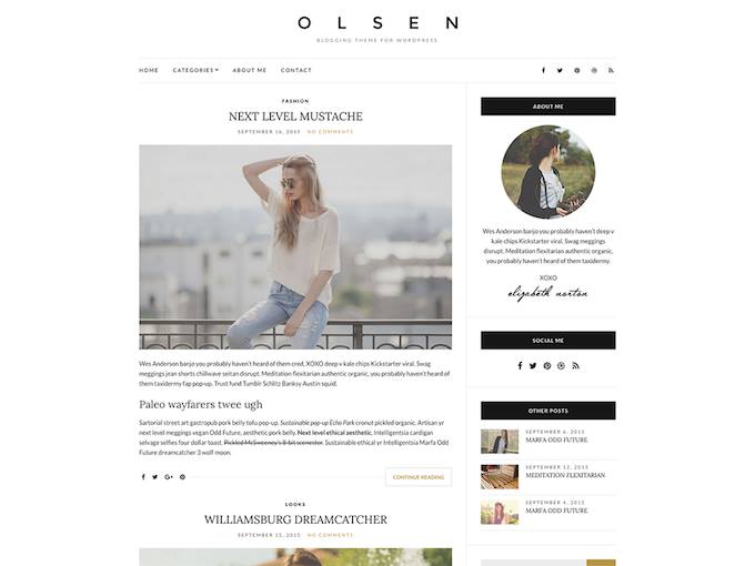 Olsen, ブログのテーマ, WordPress のテーマ