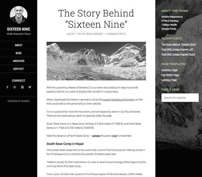 Sixteen Nine Pro, WordPress のテーマ, ブログのテーマ, ブロガー