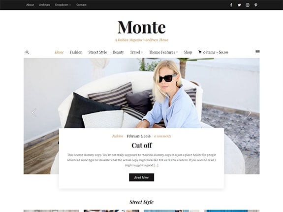 Tema WordPress Monte