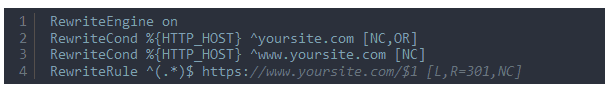 Redirecționare HTTPS în fișierul .htaccess