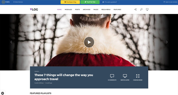 Vlog - Video Blog WordPress Theme