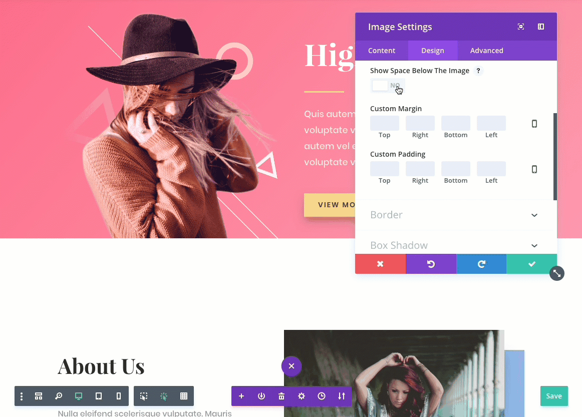 在图像下方显示空间