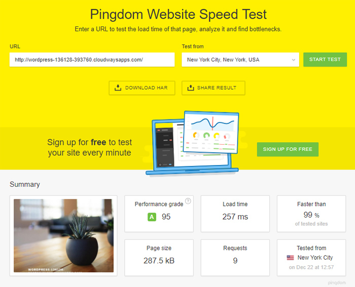 Cloudways performance test
