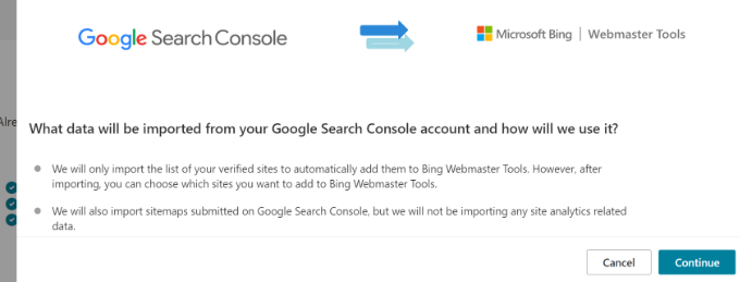 นำเข้าไซต์จากคอนโซลการค้นหา Import site from search console