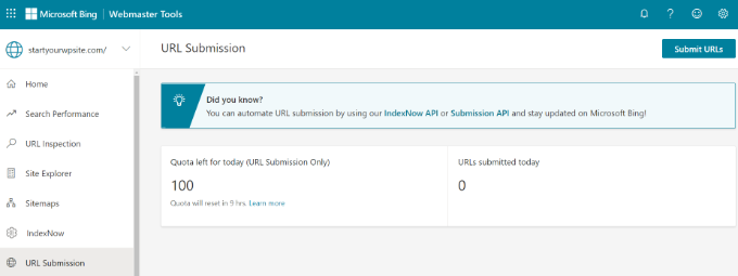 ส่ง URL สำหรับการจัดทำดัชนี Submit URLs for indexing