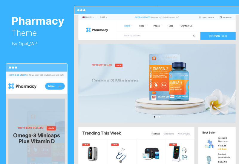 ธีมร้านขายยา - ธีมร้านขายยา WooCommerce