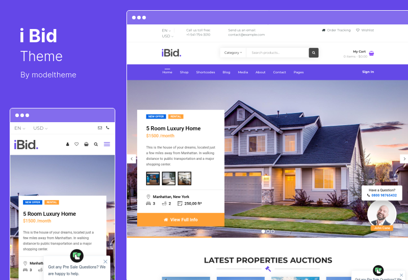 iBid 主题 - 多供应商拍卖 WooCommerce 主题
