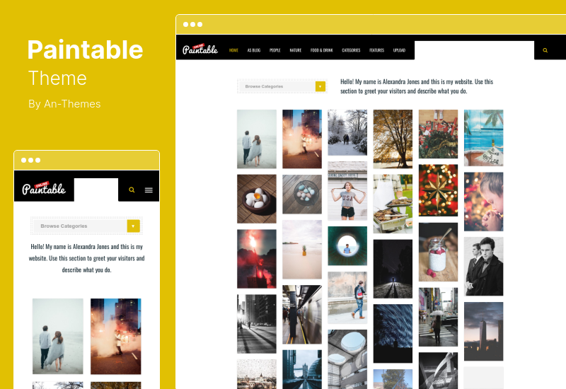 Paintable Theme - 写真とブログ / 写真 WordPress テーマをダウンロード