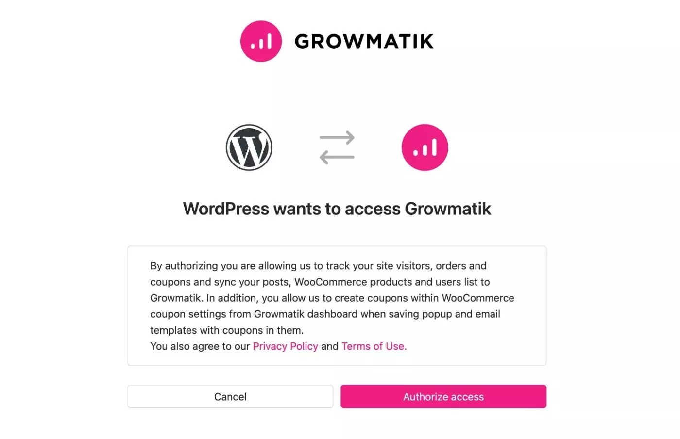 Growmatik WordPress 認証