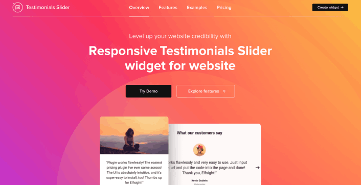 Plugin per lo slider della testimonianza di Elfsight