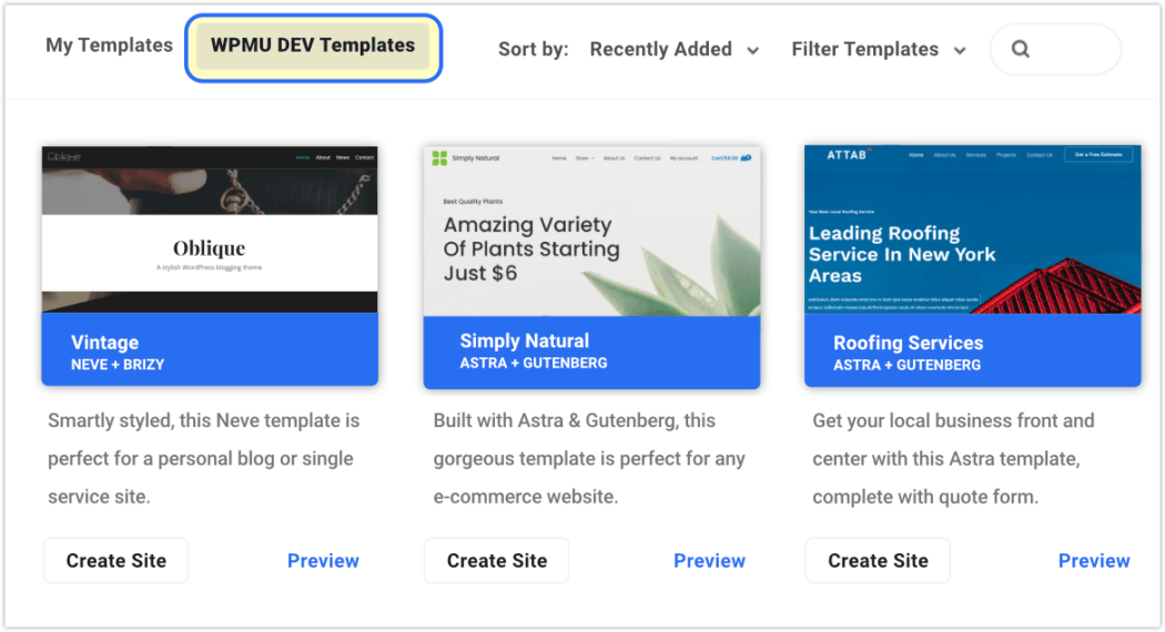 templates_wpmudev modelli