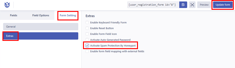 Abilita Honeypot