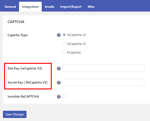 Le chiavi reCAPTCHA impediscono la registrazione dello spam WordPress