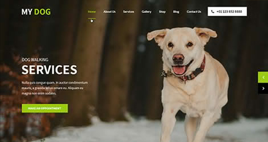 Тема Wordpress для собак