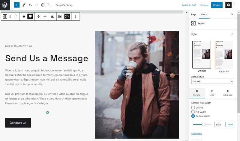 botão de chamada para ação getwid wordpress