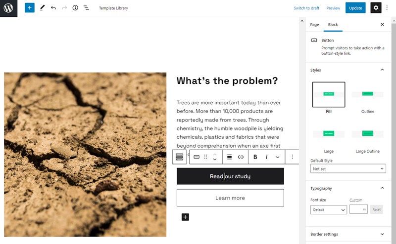 botões de chamada para ação do wordpress