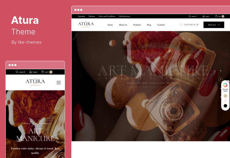 Tema Atura - Tema WordPress Kuku & Salon Kecantikan