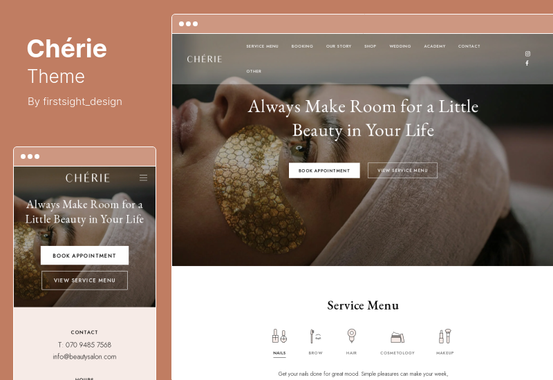 Tema Cherie - Tema WordPress Salon Kecantikan dan Spa