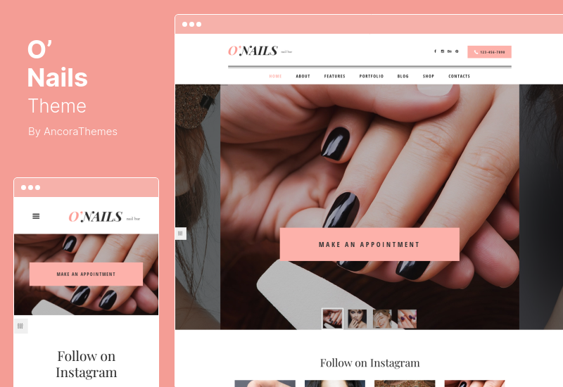 Tema O'Nails - Tema WordPress Nail Bar & Salon Kecantikan Wellness