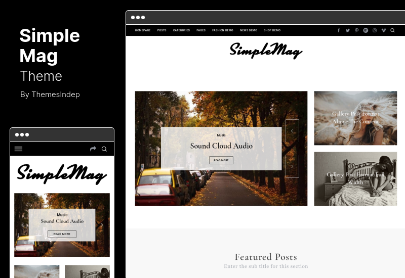 SimpleMag Theme - ธีม WordPress นิตยสารสำหรับ Creative Stuff