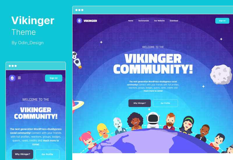 Vikinger Teması - BuddyPress ve GamiPress Sosyal Topluluğu WordPress Teması