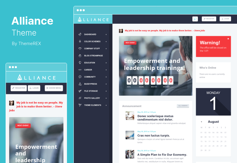 Alliance Teması - İntranet ve Extranet WordPress Teması