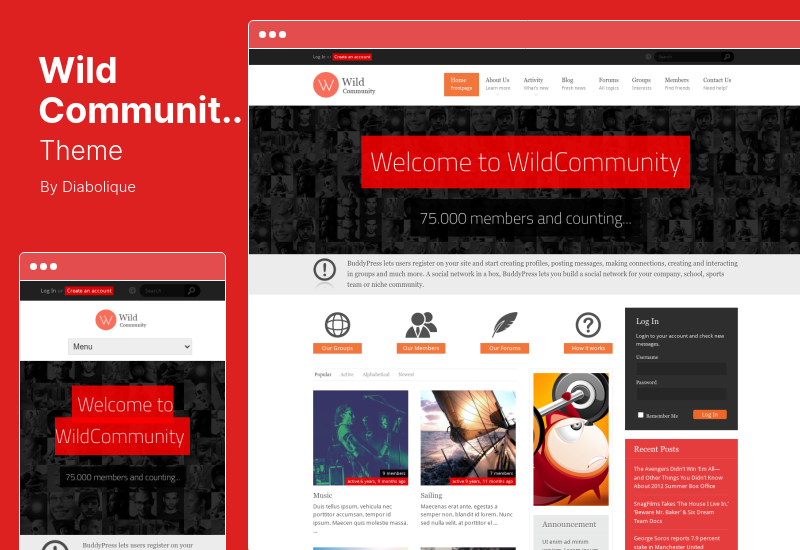 WildCommunity Teması - BuddyPress Topluluğu WordPress Teması