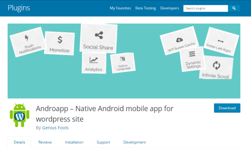 AndroApp: convierte el sitio de wordpress en una aplicación móvil